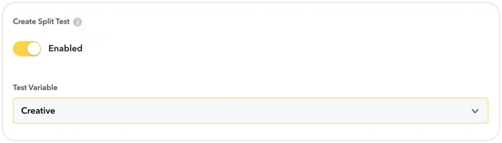 Snapchat - Create Split Test